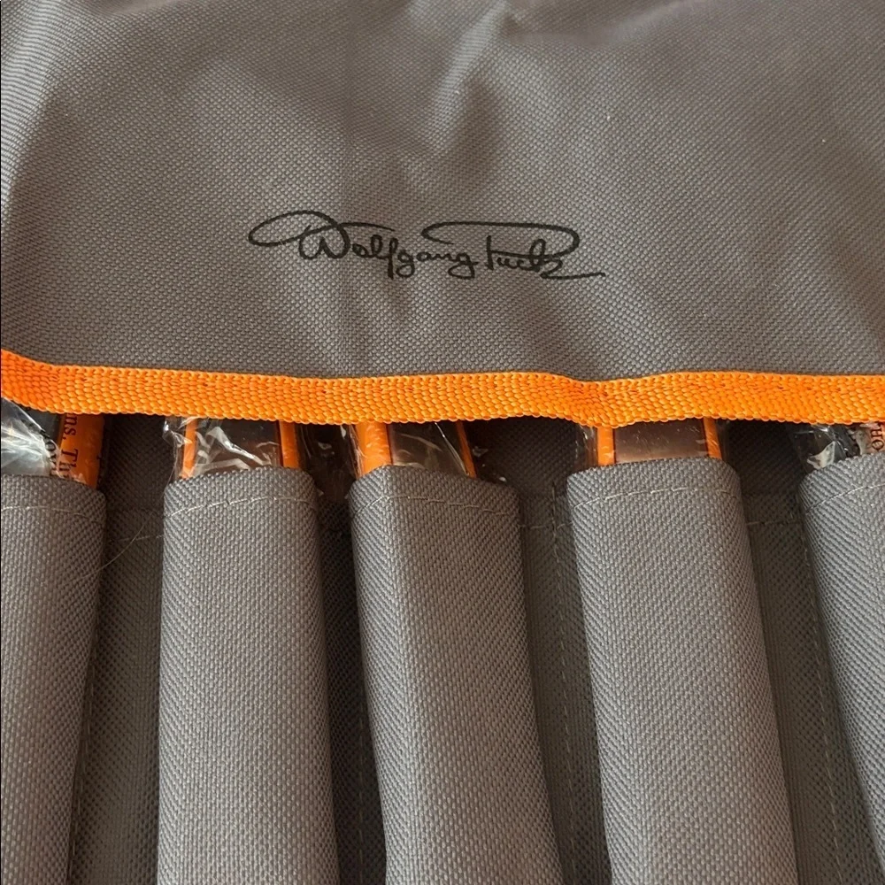 New no tags Wolfgang Puck stainless steel 9 piece garnishing set in roll up bag